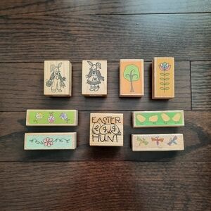 Easter and Spring Themed Wooden Stamps